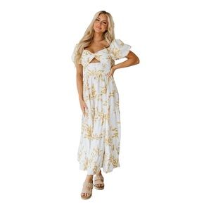 NWOT Liam & Co Rumi Bubble Sleeve Maxi Dress Size XL